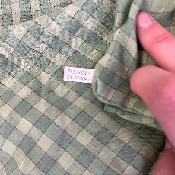 Indigo Palms‎ Tommy Bahama Linen Blend Green Checkered Short Sleeve Button Down - Picture 6 of 11